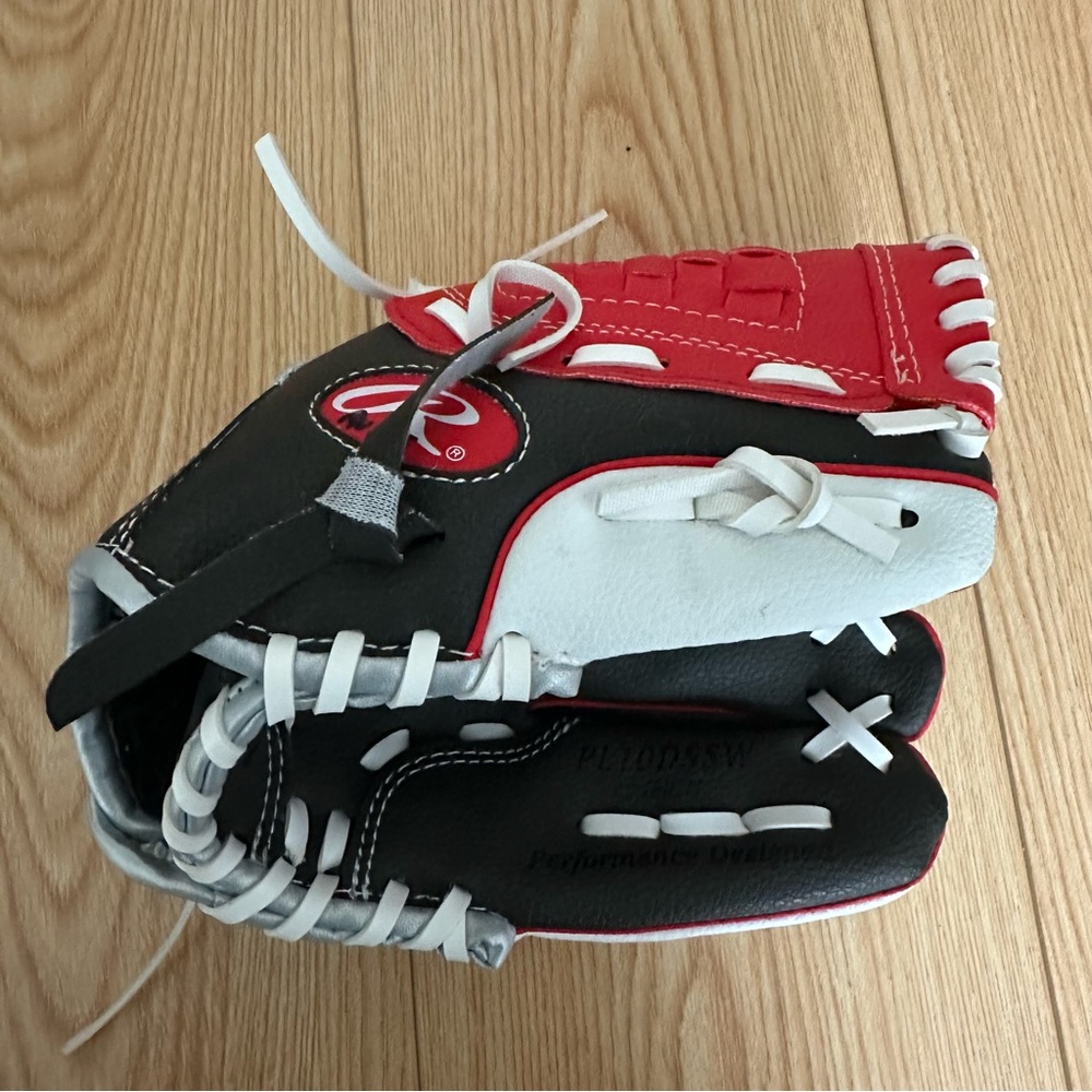 Rawlings Red and Black Kids baseball glove